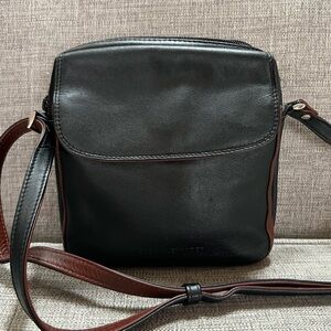 Derek Alexander Cierra Genuine Leather Multi Pocket Rear Organizer Crossbody Bag
